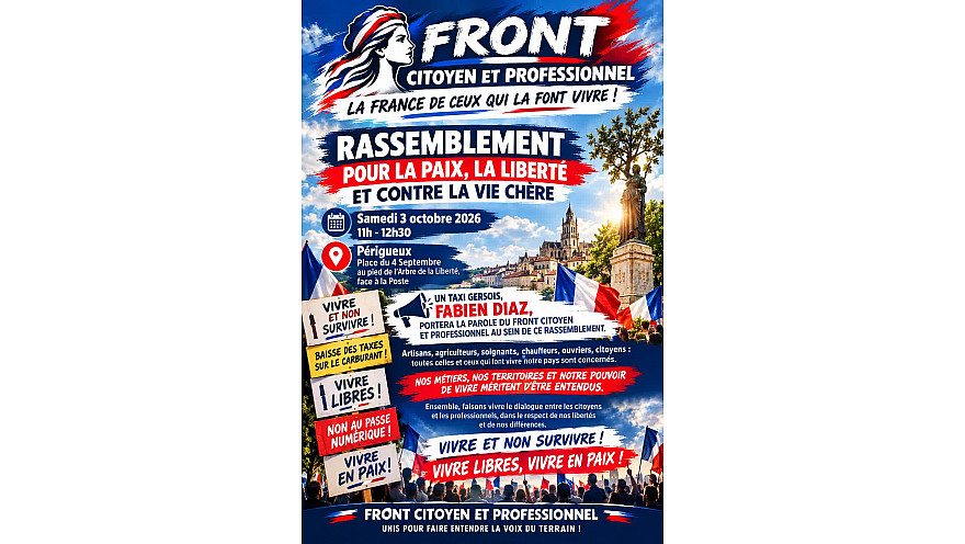 'Front Citoyen et Professionnel ' - MOBILISATION FCP 3 OCTOBRE PÉRIGUEUX